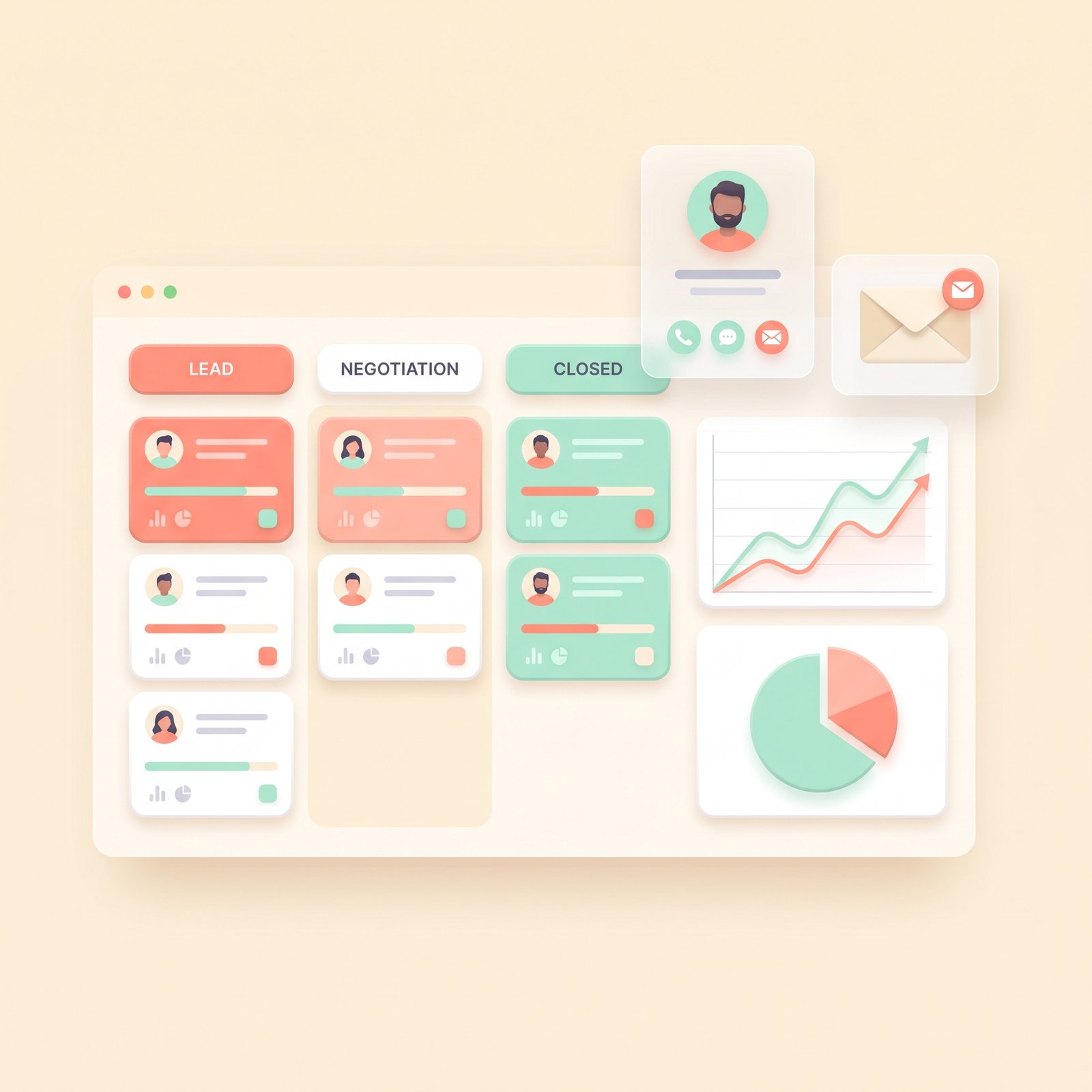 CRM interno dashboard